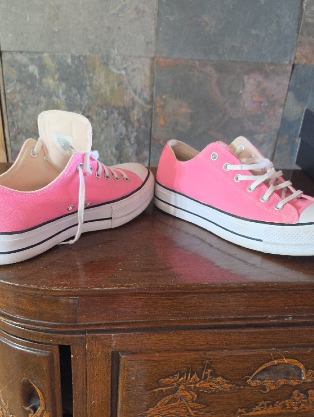 Converse All Star Lift Pink Low-Top Canvas Sneakers - Picture 3 of 7